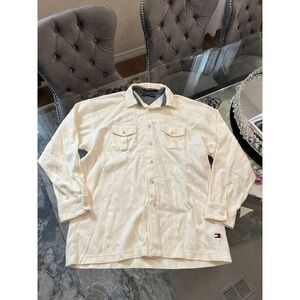Tommy Hilfiger Button Down Men's  Shirt 100% Cotton Size L
